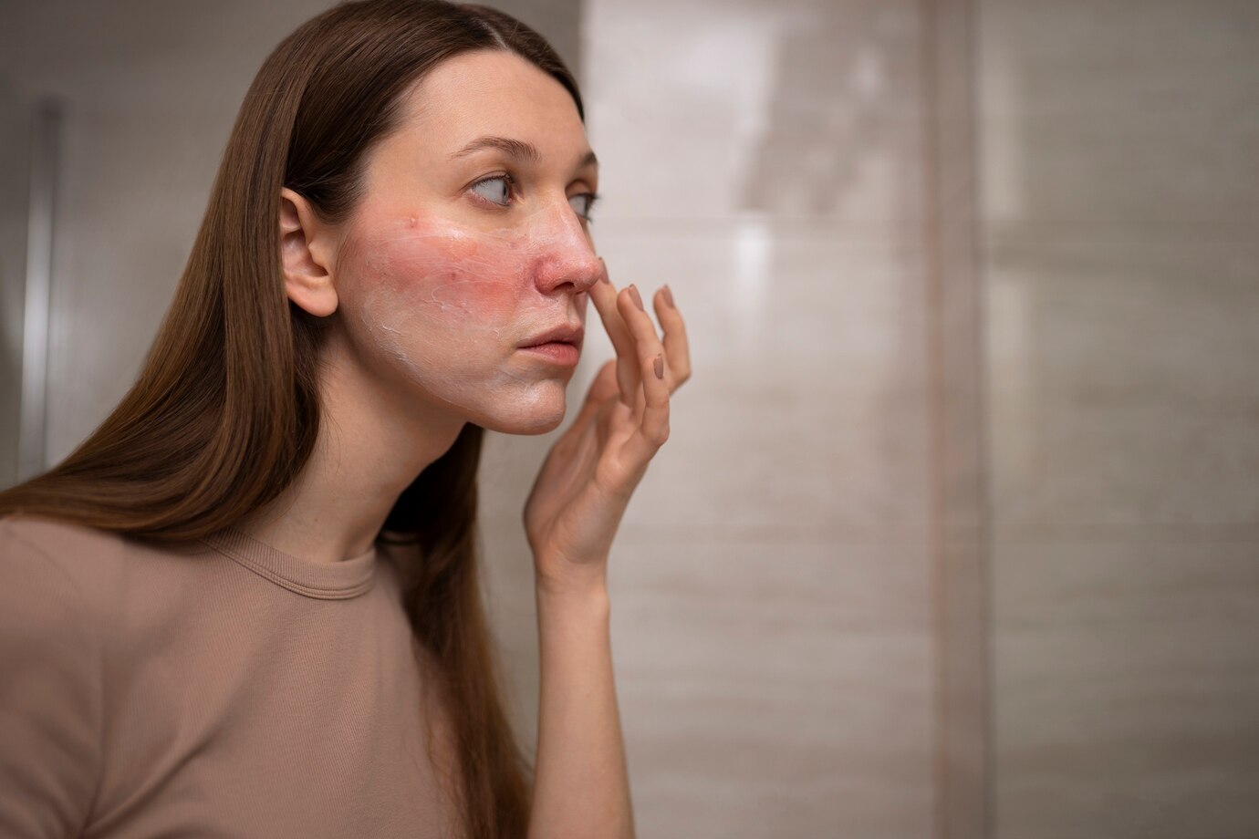 Red light therapy for face applications may help individuals with rosacea.